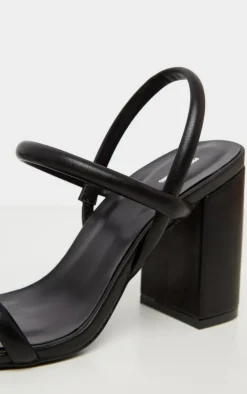 Black Wide Fit Chunky Block Heel Slingback Sandal