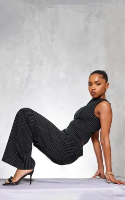 Black Wide Fit PU Square Toe Ankle Strap High Heeled Sandals