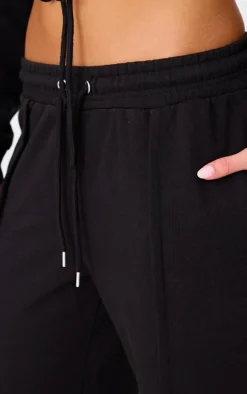 Black Wide Leg Drawstring Sweatpants