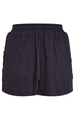 Black Woven Floaty Short