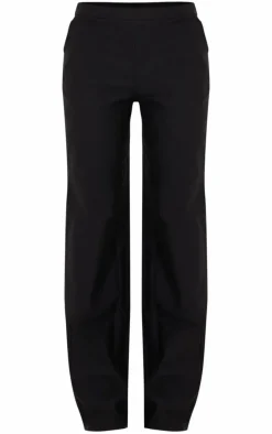 Black Woven Low Rise Straight Leg Pant