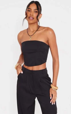 Black Woven Tailored Corset