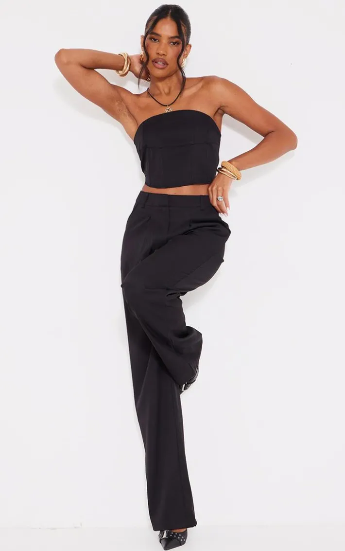 Black Woven Tailored Corset