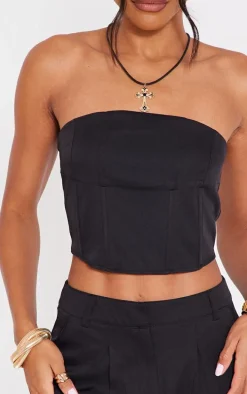 Black Woven Tailored Corset