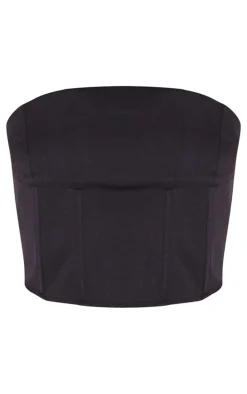 Black Woven Tailored Corset