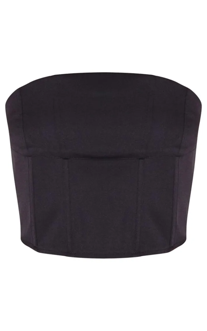 Black Woven Tailored Corset