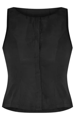 Black Woven Vest