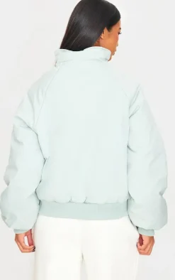 Blue & Pink Reversible Bomber Puffer Jacket