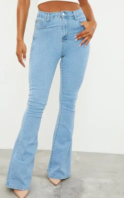 Blue 5 Pocket Stretch Flared Jeans