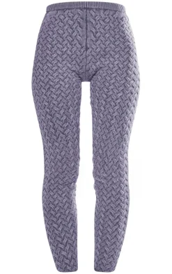 Blue Cable Knitted Denim Look Leggings