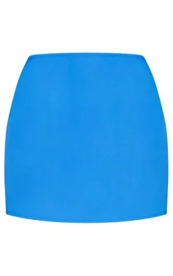 Blue Chiffon Micro Mini Skirt