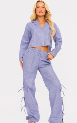 Blue Gingham Long Sleeved PJ Top