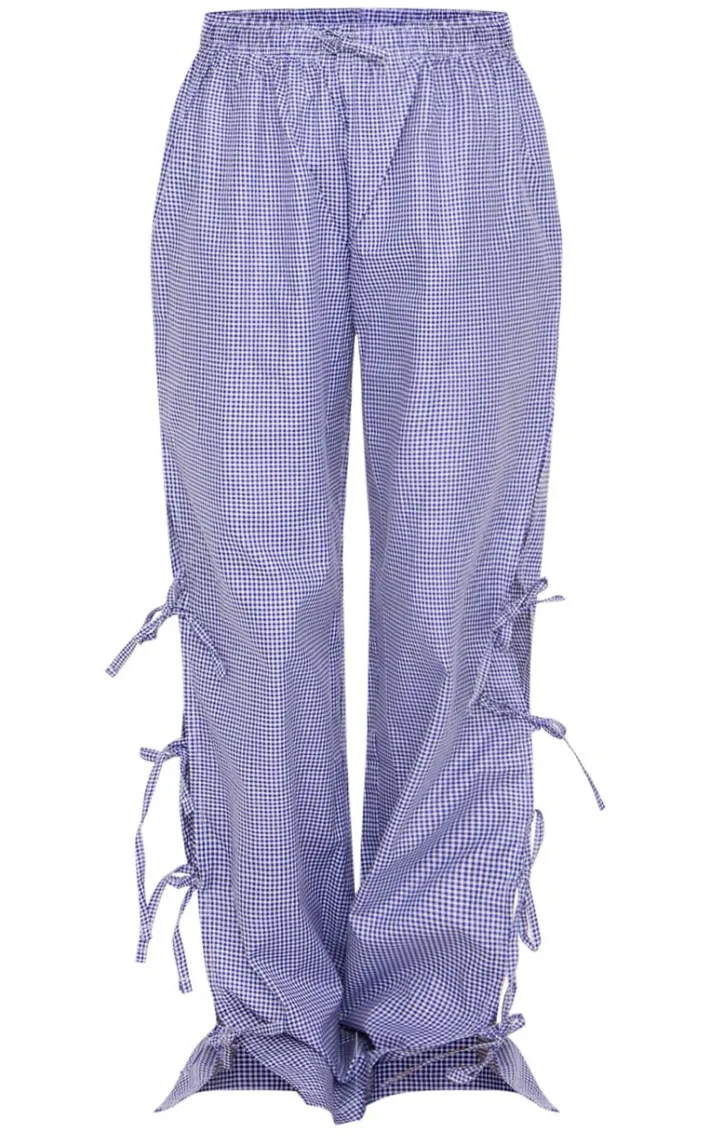 Blue Gingham Long Sleeved PJ Top