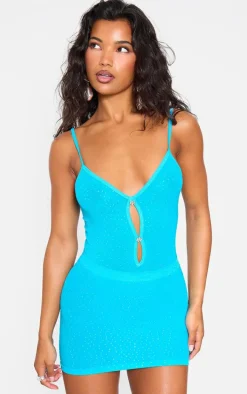 Blue Hot Fix Seamless Mini Skirt