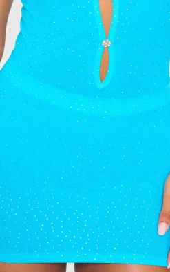 Blue Hot Fix Seamless Mini Skirt