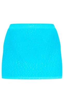 Blue Hot Fix Seamless Mini Skirt