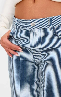 Blue Pinstripe Relaxed Baggy Jean