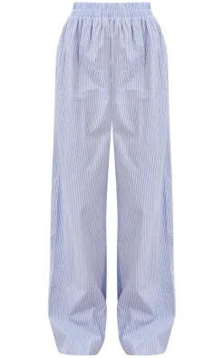 Blue Pinstripe Woven Oversized Wide Leg Pants