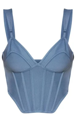 Blue Steel Bandage Dip Hem Bust Cup Corset Top