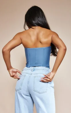 Blue Steel Bandage Hook And Eye Structured Corset