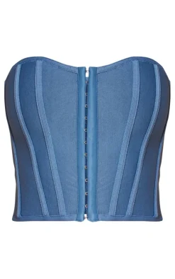 Blue Steel Bandage Hook And Eye Structured Corset