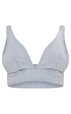 Blue Stripe Denim Triangle Bralet