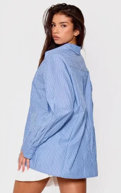 Blue Stripe Oversized Shirt