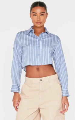 Blue Striped Deep Cuff Shirt