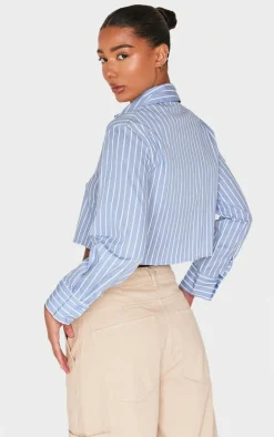 Blue Striped Deep Cuff Shirt