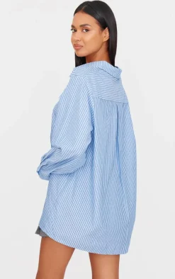 Blue Striped Oversized Shirt
