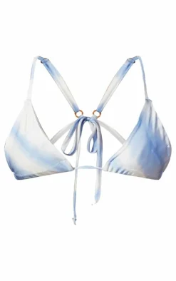 Blue Tie Dye Triangle Bikini Top