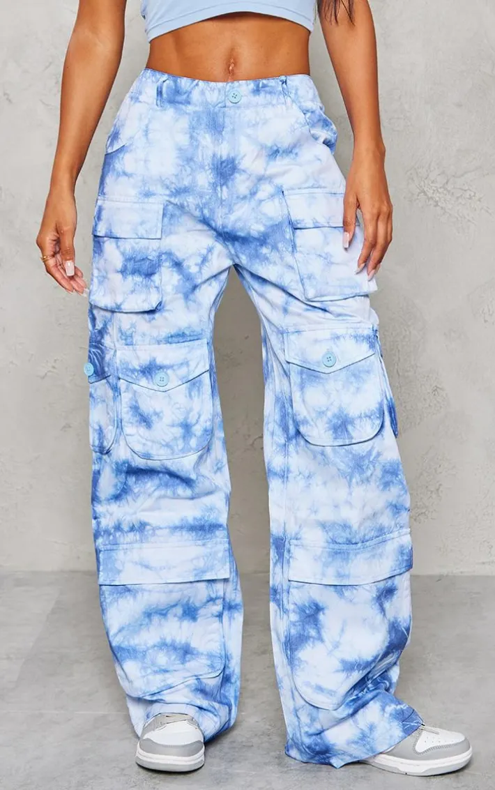 Blue Vintage Wash Twill Extreme Oversized Cargo's