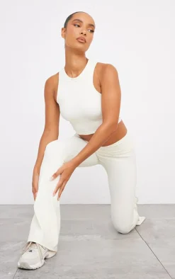 Bone Sculpt Cropped Gym Racer Top