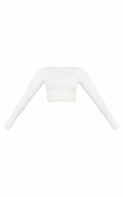 Bone Seamless Long Sleeve Cropped Gym Top