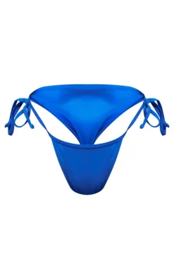 Bright Blue Mix And Match Tie Side Bikini Bottoms