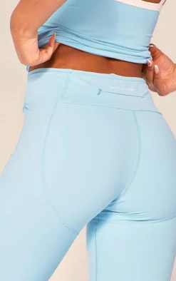 Bright Blue Sculpt Panel Zip Detail Leggings