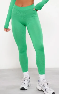 Bright Green Knitted Fitted Leggings