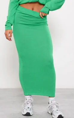 Bright Green Tube Knitted Midaxi Skirt