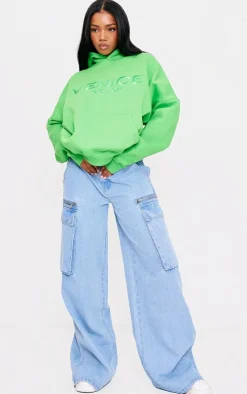 Bright Green Venice Embroidered Hoodie