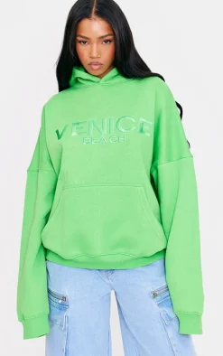 Bright Green Venice Embroidered Hoodie