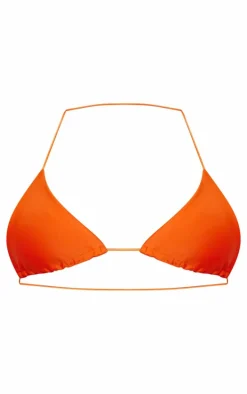 Bright Orange Triangle Tie Back Bikini Top