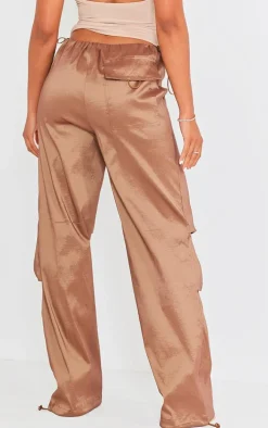 Bronze Metallic Taffeta Pintuck Cargos