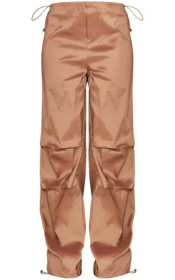 Bronze Metallic Taffeta Pintuck Cargos