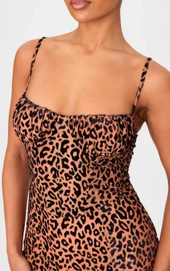 Brown Animal Devore Maxi Dress