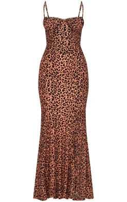 Brown Animal Devore Maxi Dress