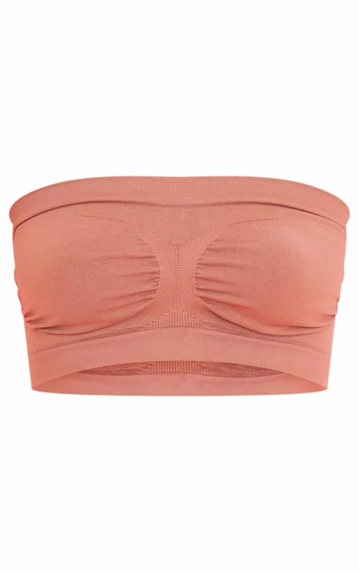 Brown Bandeau Seamless Bra