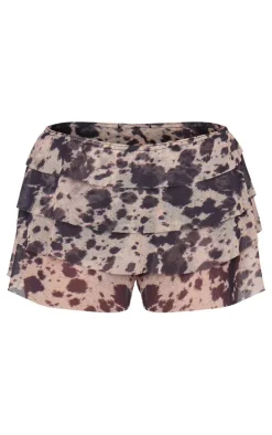 Brown Cow Print Mesh Bloomer Shorts