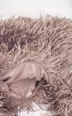 Brown Faux Fur Large Tote Bag