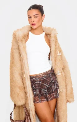 Brown Gingham Printed Mesh Frilly Low Rise Mini Skirt