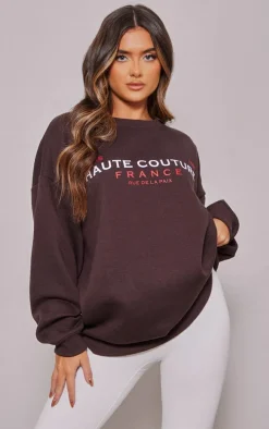 Brown Haute Couture Print Sweatshirt